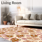 Brown Red Swirl Gingerbread Cookies Rug