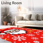 Festive Santa Claus Snowflake Scatter Rug