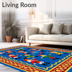 Nutcracker Soldiers Blue Red Border Rug