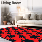 Bold Red Abstract Tribal Rug
