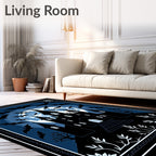 Midnight Haunted Castle Bat Moon Rug