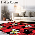 Red Black Gingham Floral Horse Rug