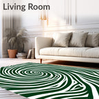 Emerald White Swirl Stripe Rug