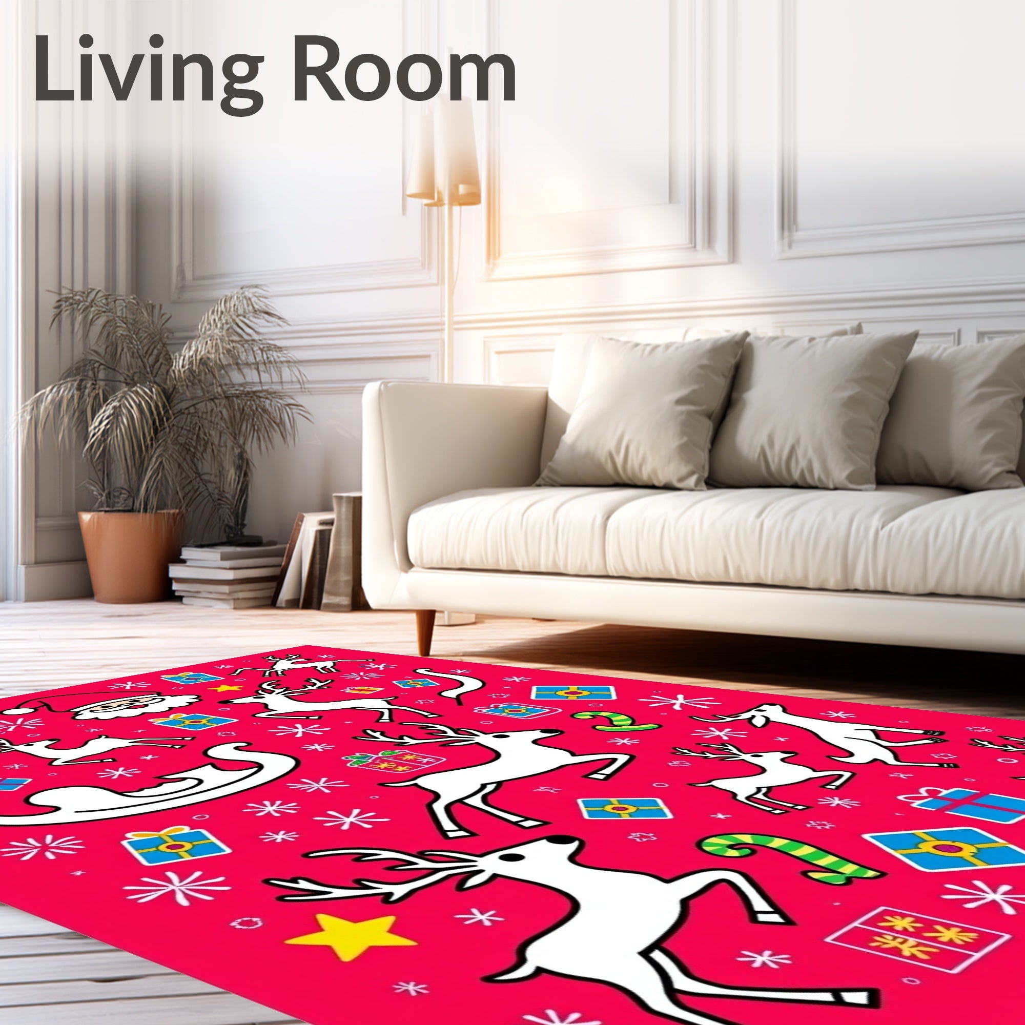 Merry Christmas Reindeer Gifts Sleigh Rug