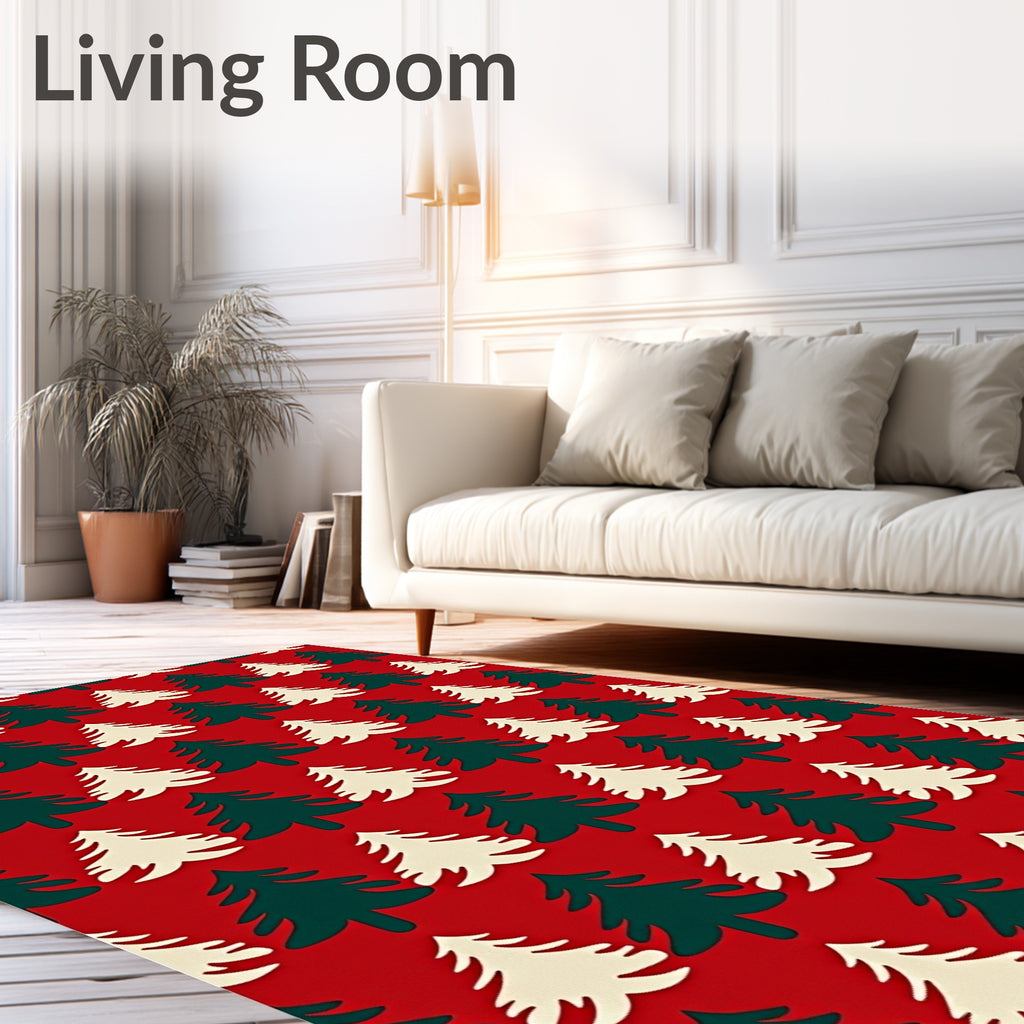 Christmas Tree Array Scarlet and Emerald Rug