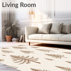 Brown Pine Trees Folk Art Rug
