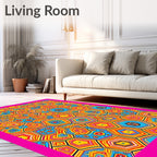 Vibrant Jumbo Hexagon Rainbow Rug