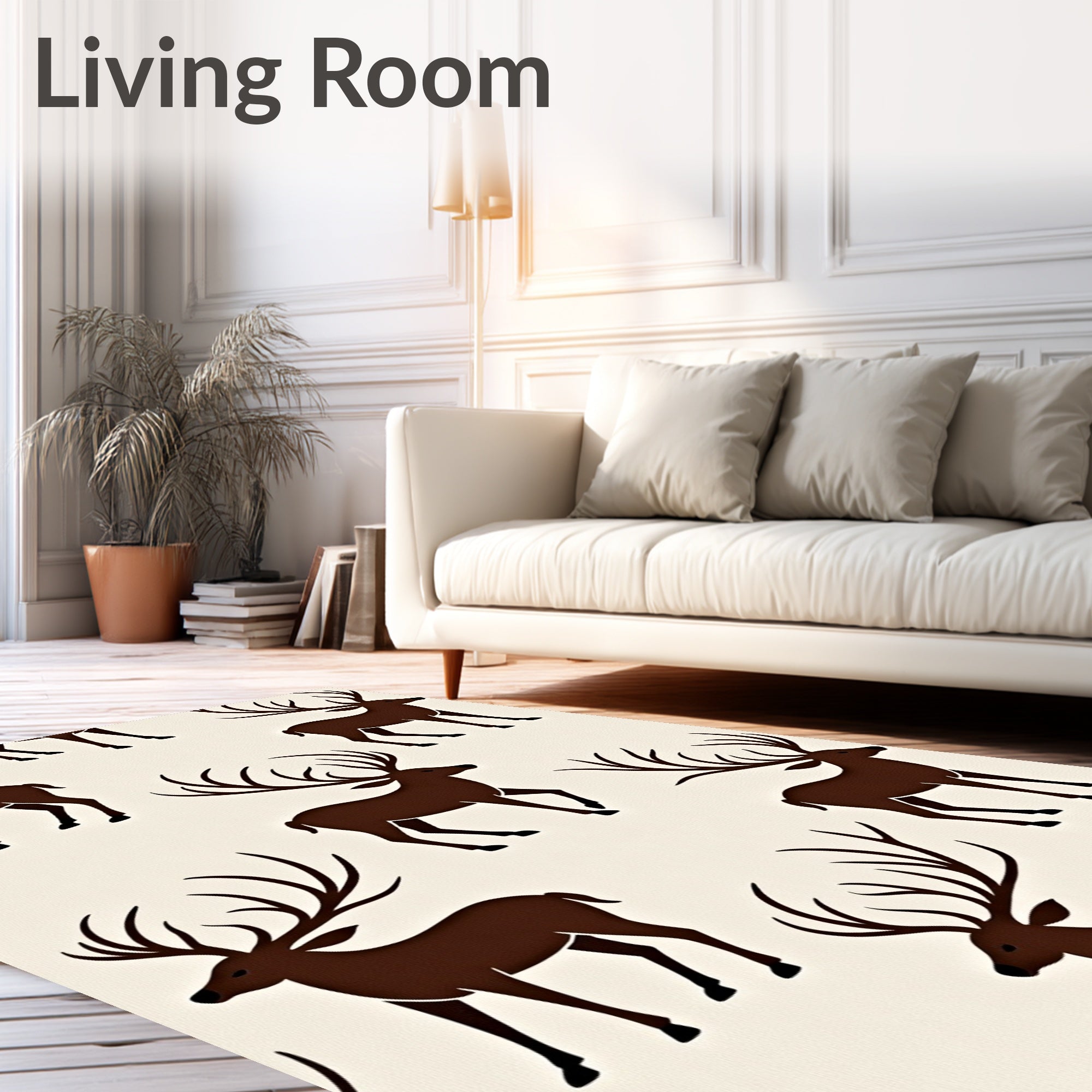 Rich Brown Stag Antler Repeat Rug