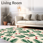 Festive Evergreen Berry Sprigs Rug