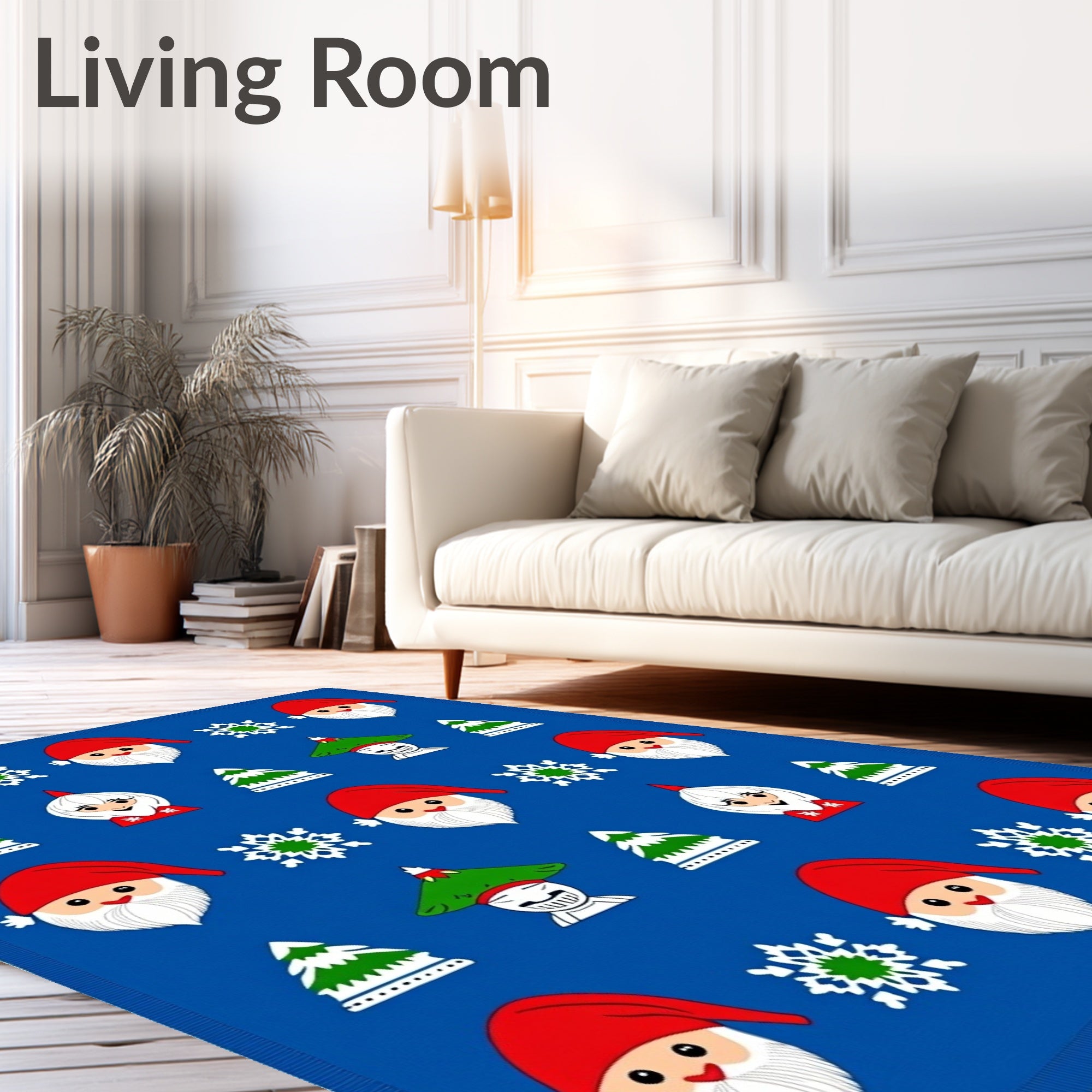 Christmas Santa Trees Snowflakes Collection Rug