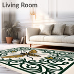 Golden Wasp Floral Frame Rug