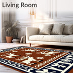 Rustic White Reindeer Forest Rug