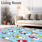 Joyful Snowmen With Stars Rug