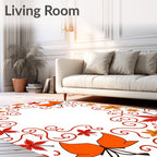 Autumn Leaves Swirl Border Rug