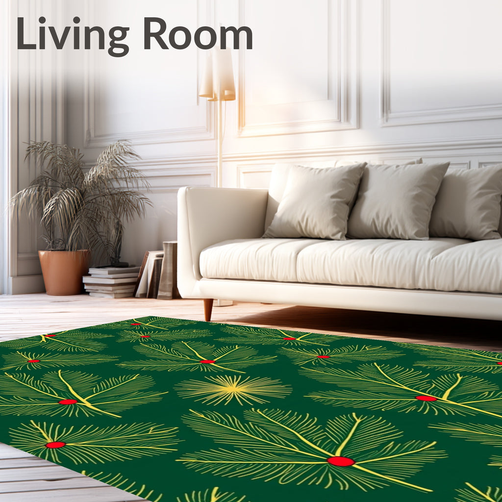Green Pine Needle Berry Radiance Rug