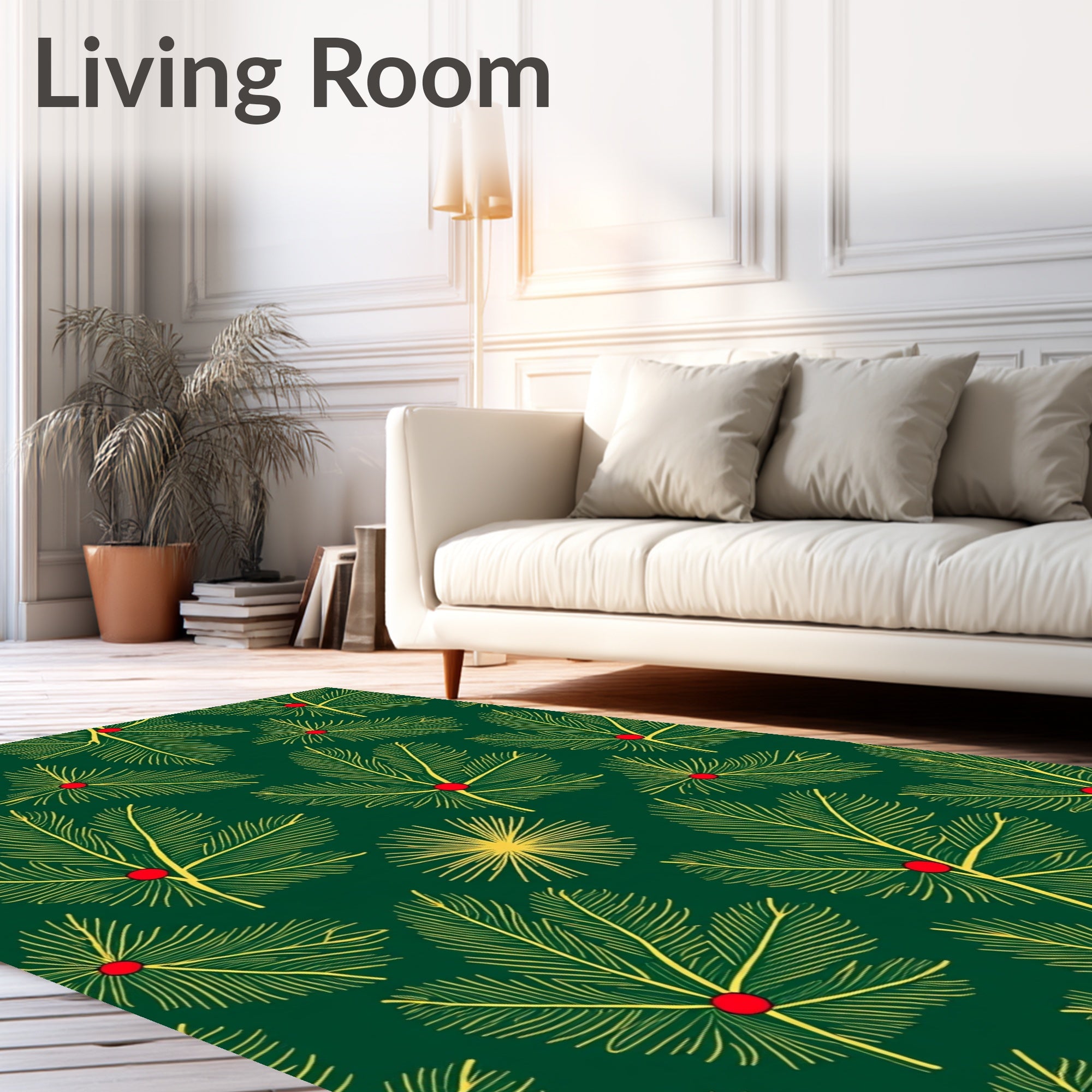 Green Pine Needle Berry Radiance Rug