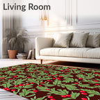 Evergreen Berry Garland Red Rug