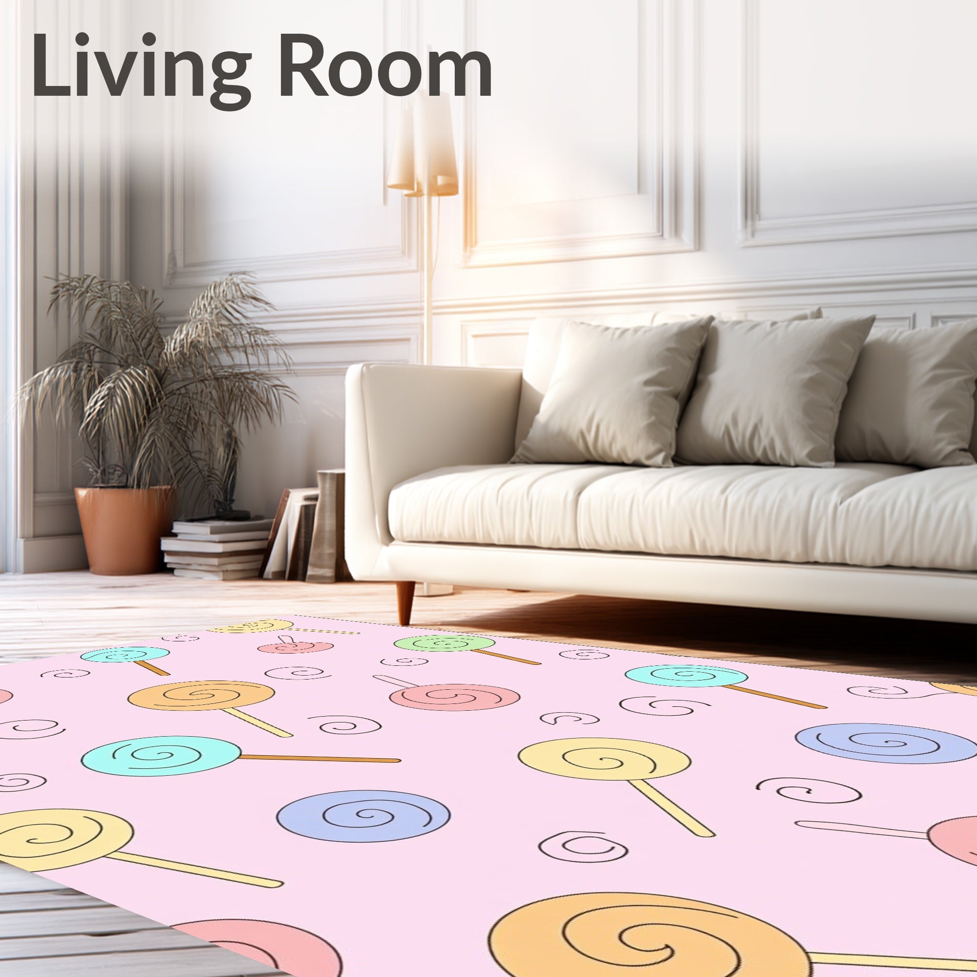 Pastel Lollipop Swirl Repeat Rug