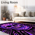 Vibrant Purple Skull Sunburst Rug