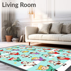 Cute Waving Kids Merry Christmas Sky Rug