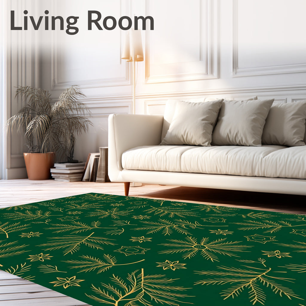 Golden Pine Woodland Medallion Rug