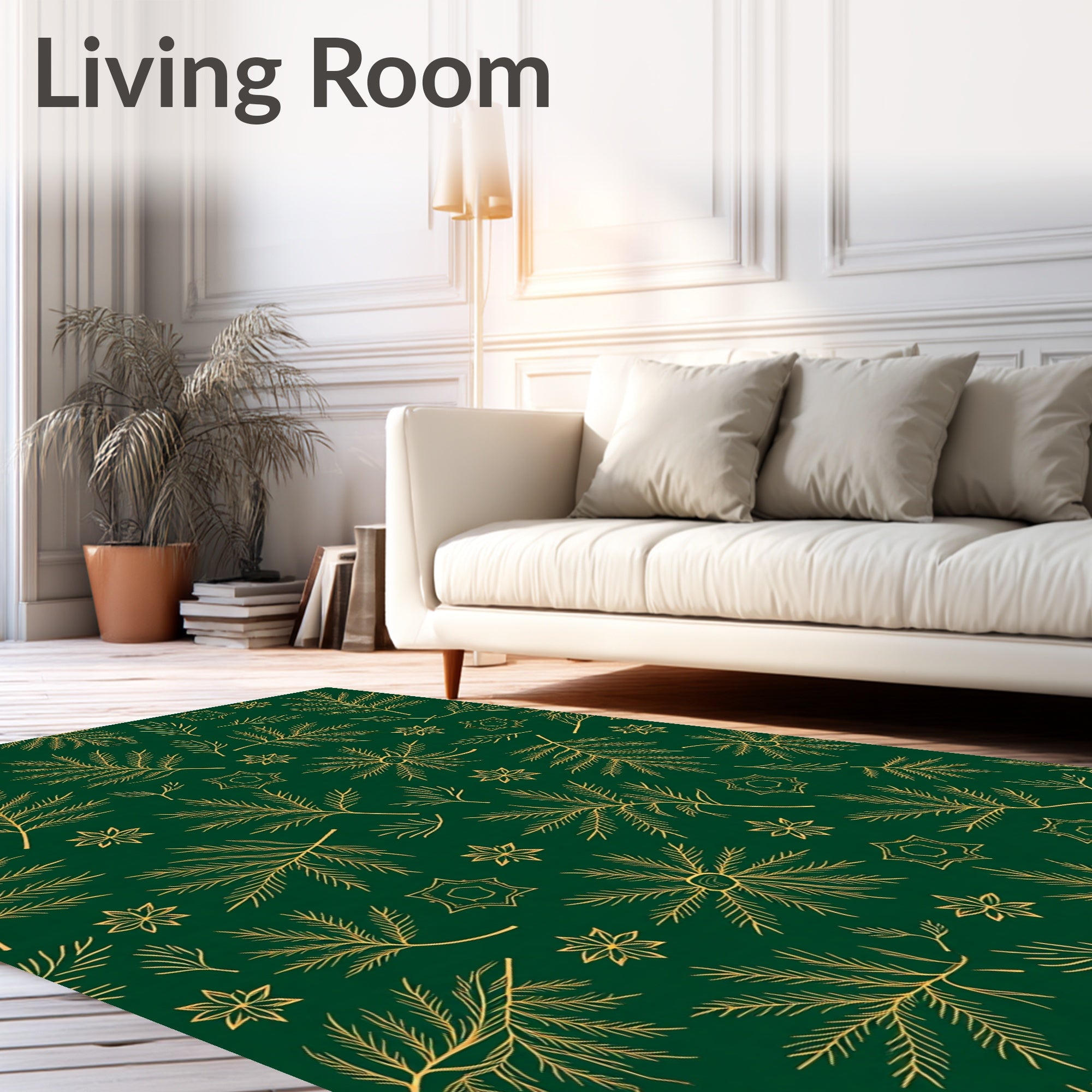 Golden Pine Woodland Medallion Rug
