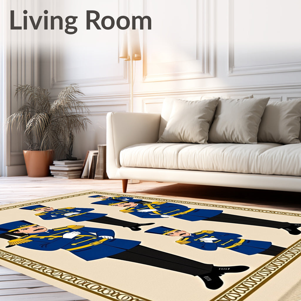 Royal Blue Soldier Guard Portrait Rug