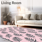 Pink Palm Frond Scatter Rug