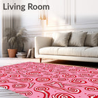 Pink Red Swirl Candy Abstract Rug