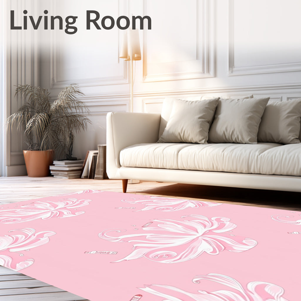Pink Lily Swirls with Lipstick Accents Rug