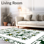 Forest Deer Star Sprout Garland Rug