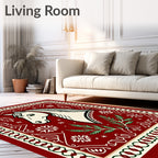 Crimson Horse Snowflake Garland Rug