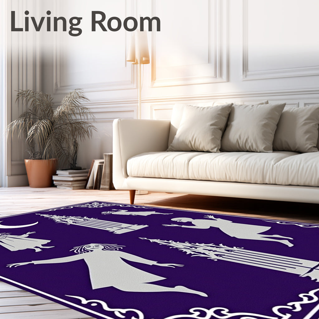 Gothic Spooky Figures Moon Crescent Rug
