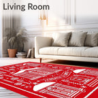 Red Holiday Village Candy Cane Swirl Rug