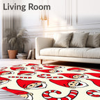 Jolly Gnome Candy Cane Holiday Pattern Rug