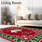 Crimson Bell Garland Border Rug
