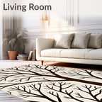 Dark Brown Bare Tree Branches Rug
