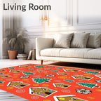 Whimsical Gingerbread Homes Holiday Trees Rug