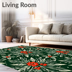 Red Berry Holly Leaf Garland Rug
