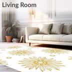 Golden Daisy Floral Outline Rug