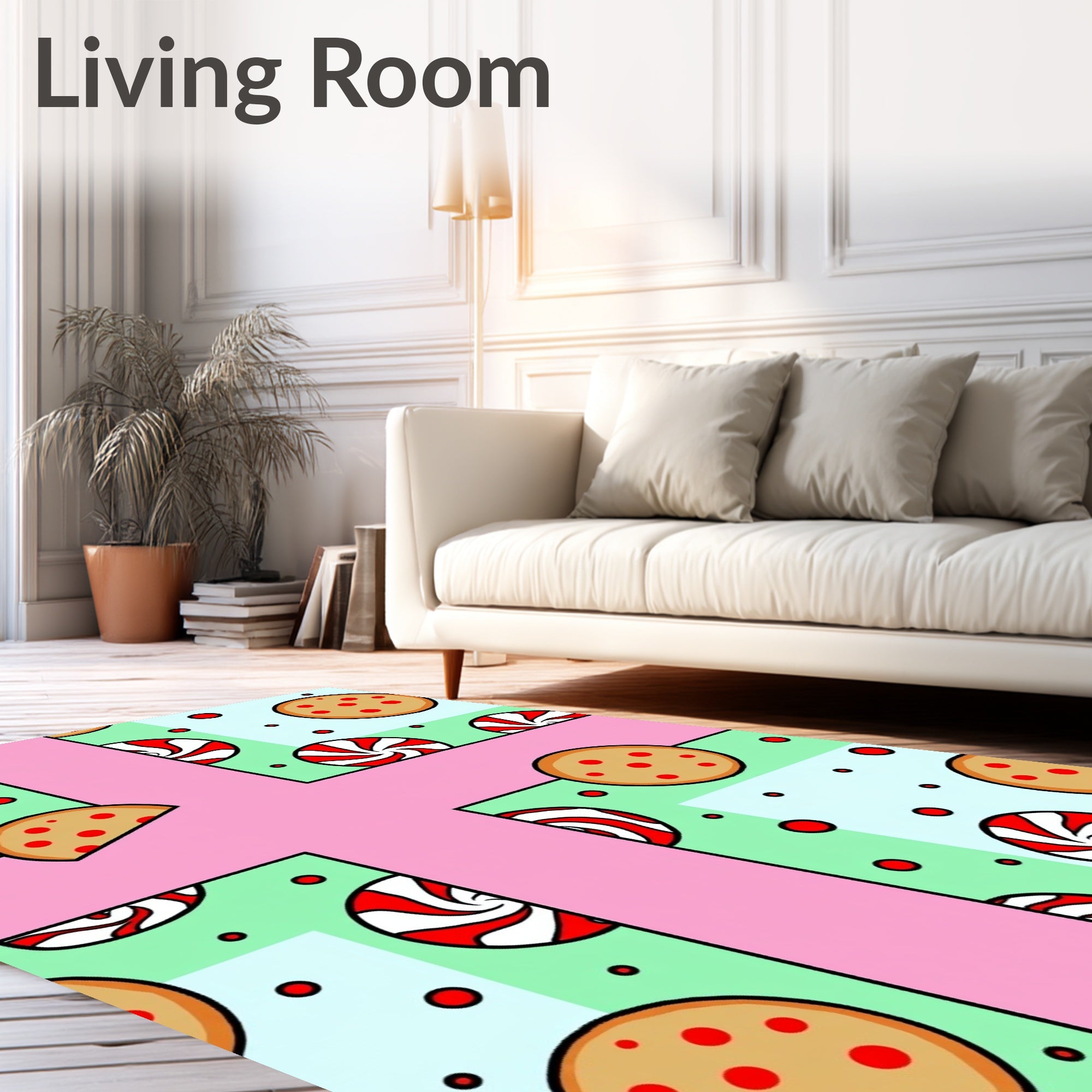 Sweet Treat Cookie Peppermint Tile Rug