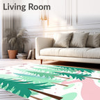 Winter Evergreen Forest Pink Path Rug