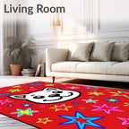 Retro Pop Art Cat Stars Rug