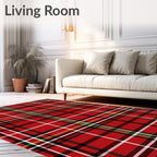 Classic Red Green Tartan Plaid Rug