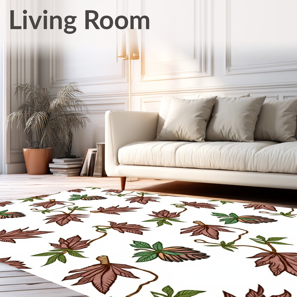 Terracotta Leaf Vine Cluster Rug