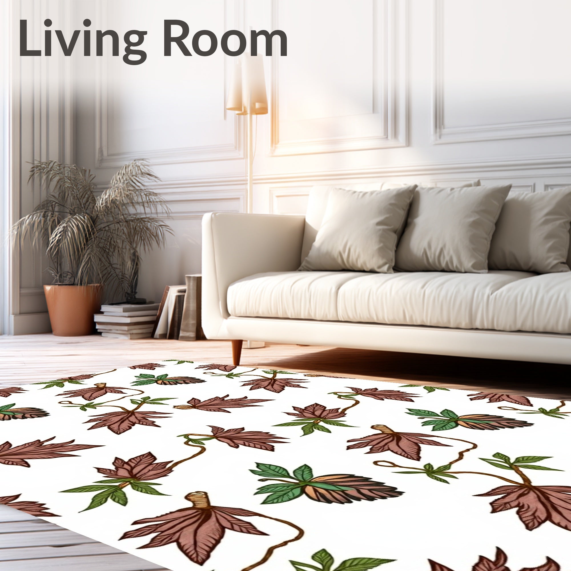 Terracotta Leaf Vine Cluster Rug