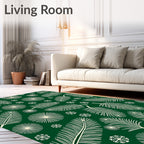 Emerald Pine Needle Snowflake Medley Rug