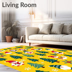 Charming Gnomes Snowflake Forest Yellow Rug