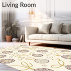 Gold Chain Red Starburst Ornaments Rug