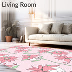 Pink Floral Bloom Garden Rug